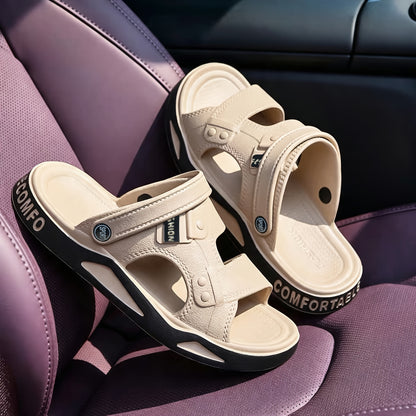 Unisex EVA Slip-On Slippers with Thick Sole and Slip-Resistant Grip