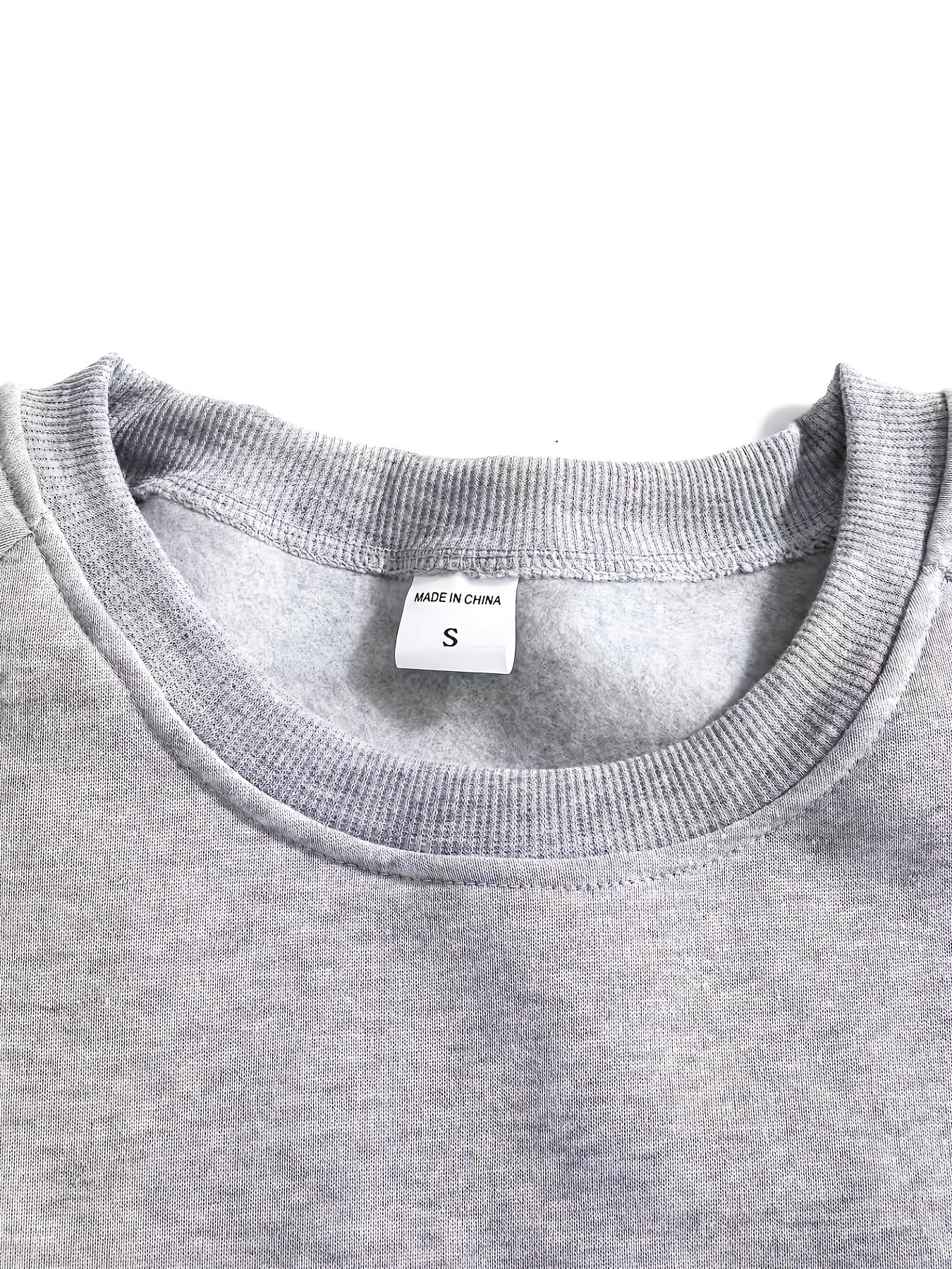 Men's Casual Crew Neck Black Print Sweatshirt for Spring/Fall