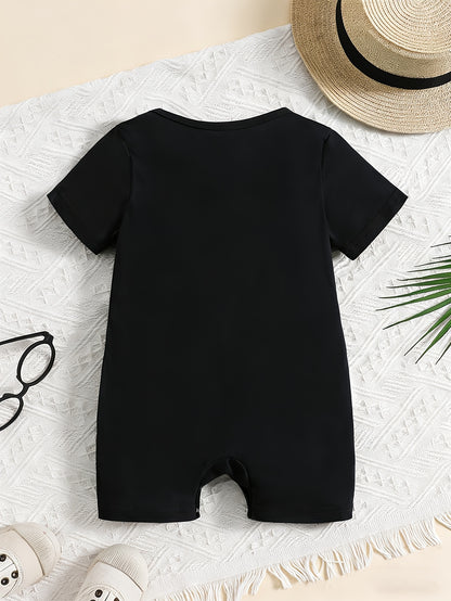 Soft Cotton Summer Baby Romper with Cute Bear Print