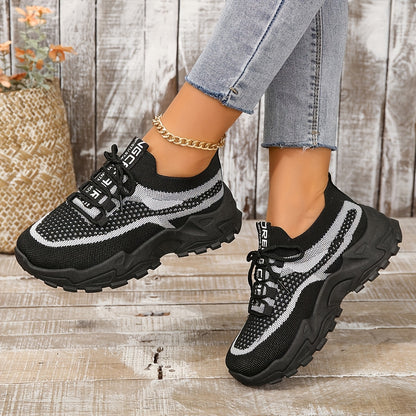 Women's Low-Top Breathable Tennis Sneakers with Cushioned Sole