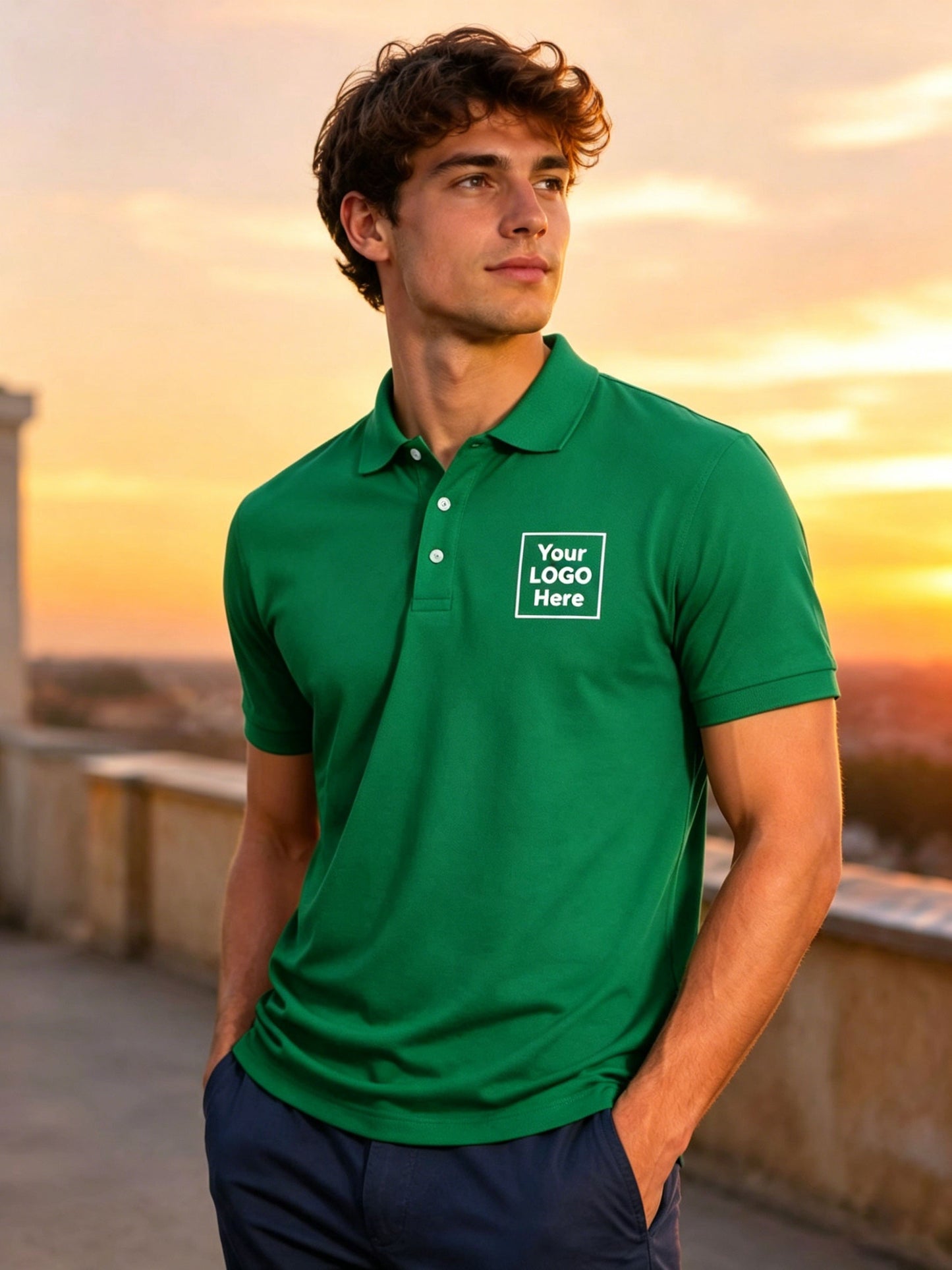 Men's Summer Polo Shirts Custom Logo Short Sleeve Casual Tees
