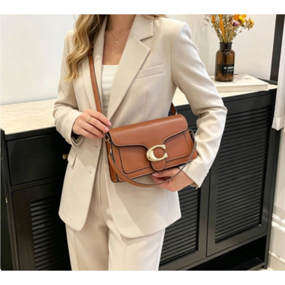 Women’s Minimalist Small PU Leather Square Crossbody Bag