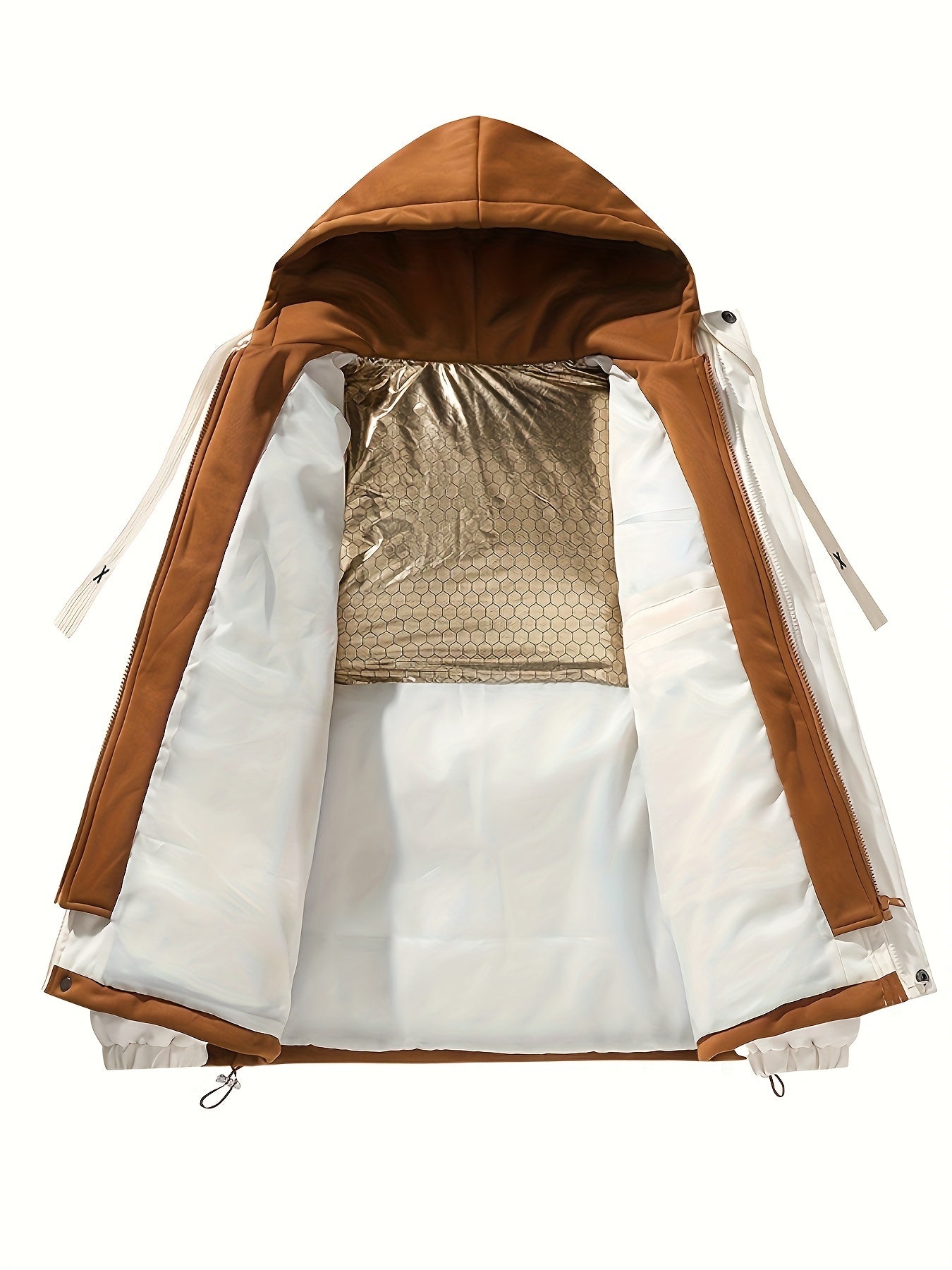 Women'S Light Blue Hooded Puffer Jacket - Cozy Fleece-Lined Winter Coat with Drawstring Hood, Casual Style for Cold Weather, Winter Coat