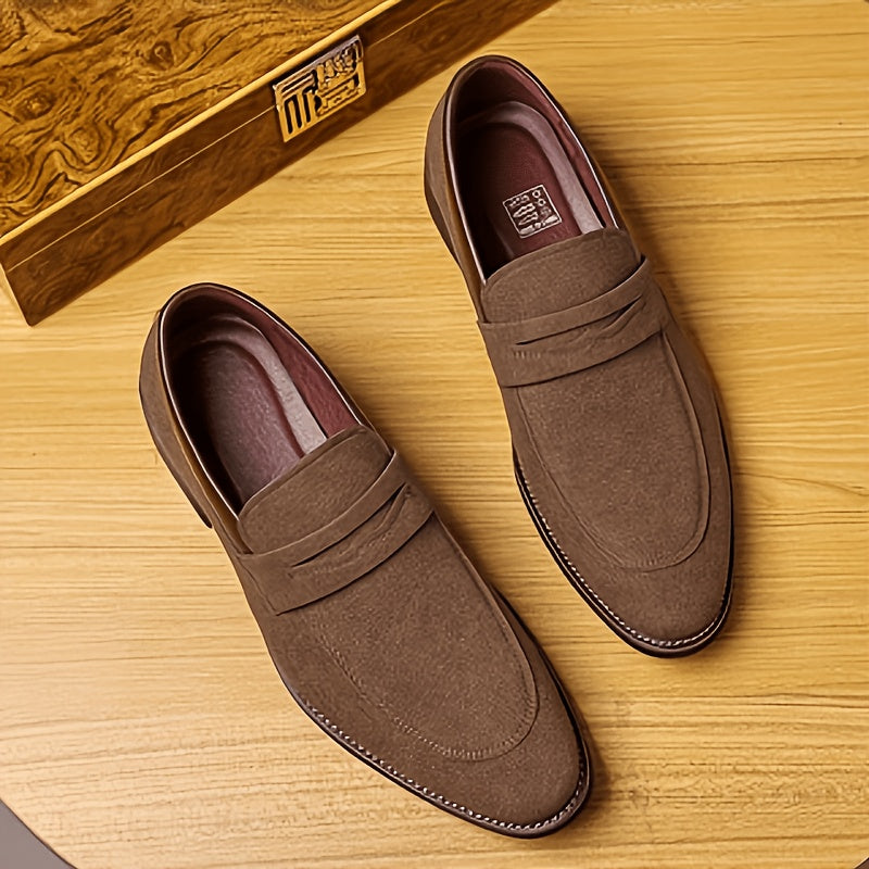 Classic Matte PU Loafers with Low Heel and Round Toe