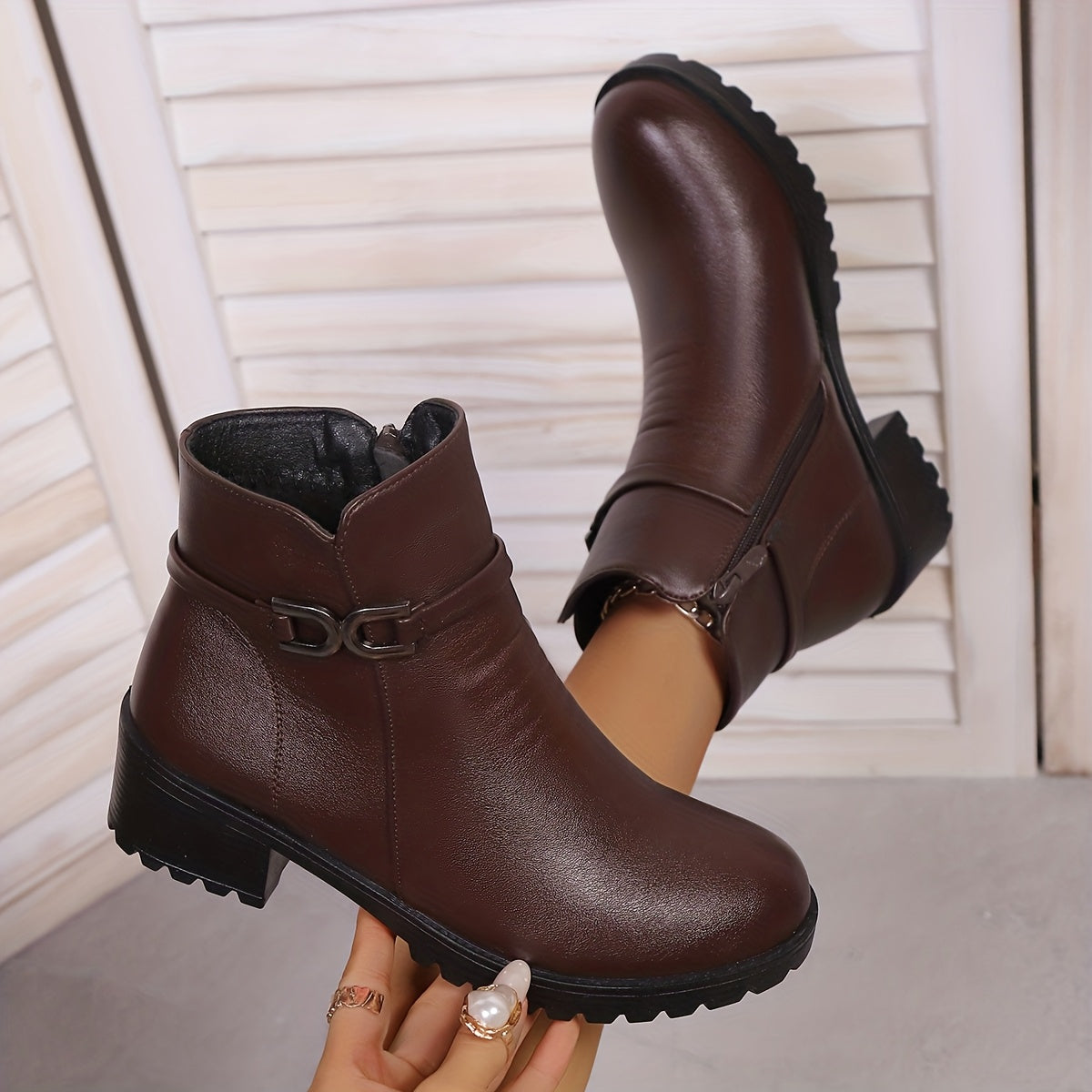 Women's Knight Winter Outdoor Christmas Gift Thickened Fleece-Lined Comfortable Cold-Proof Anti-Slip Wear-Resistant Short Boot