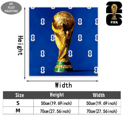 2026 FIFA World Cup Square Scarf with Mascot Print, Casual Polyester W