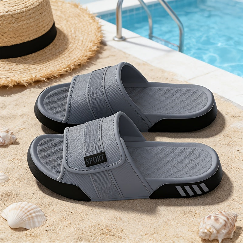 Men's Summer EVA Slides | 1pc Molding Breathable Cool, Multi-Color for Beach Water Play Bath Travel - ayq