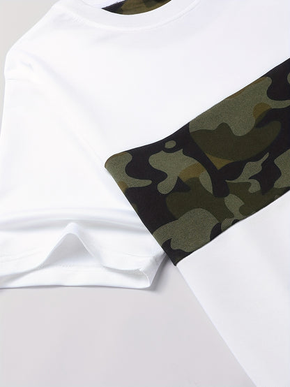 Men'S Camouflage Short Sleeve T-Shirt & Pants Set - Breathable, Quick-Dry Knit Fabric, Casual Style, Regular Fit, Ideal for Outdoor Activities, Hiking, and Fishing, Outdoor Clothing | Casual Style | Comfortable Fit