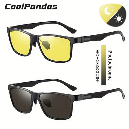 Photochromic Square Sunglasses for Men and Women - Day & Night Driving