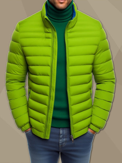 Men's Lightweight Stand Collar Winter Jacket - Casual Loose Fit