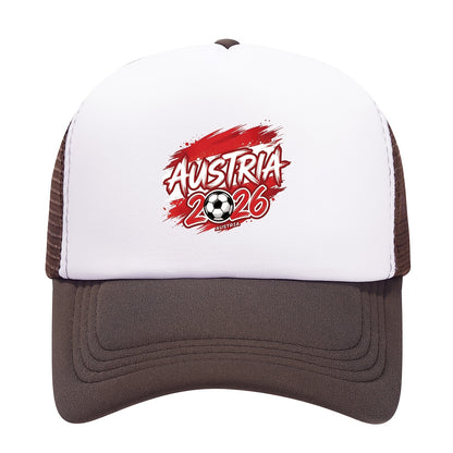 Austria 2026 Soccer Trucker Hat - Breathable Polyester Cap