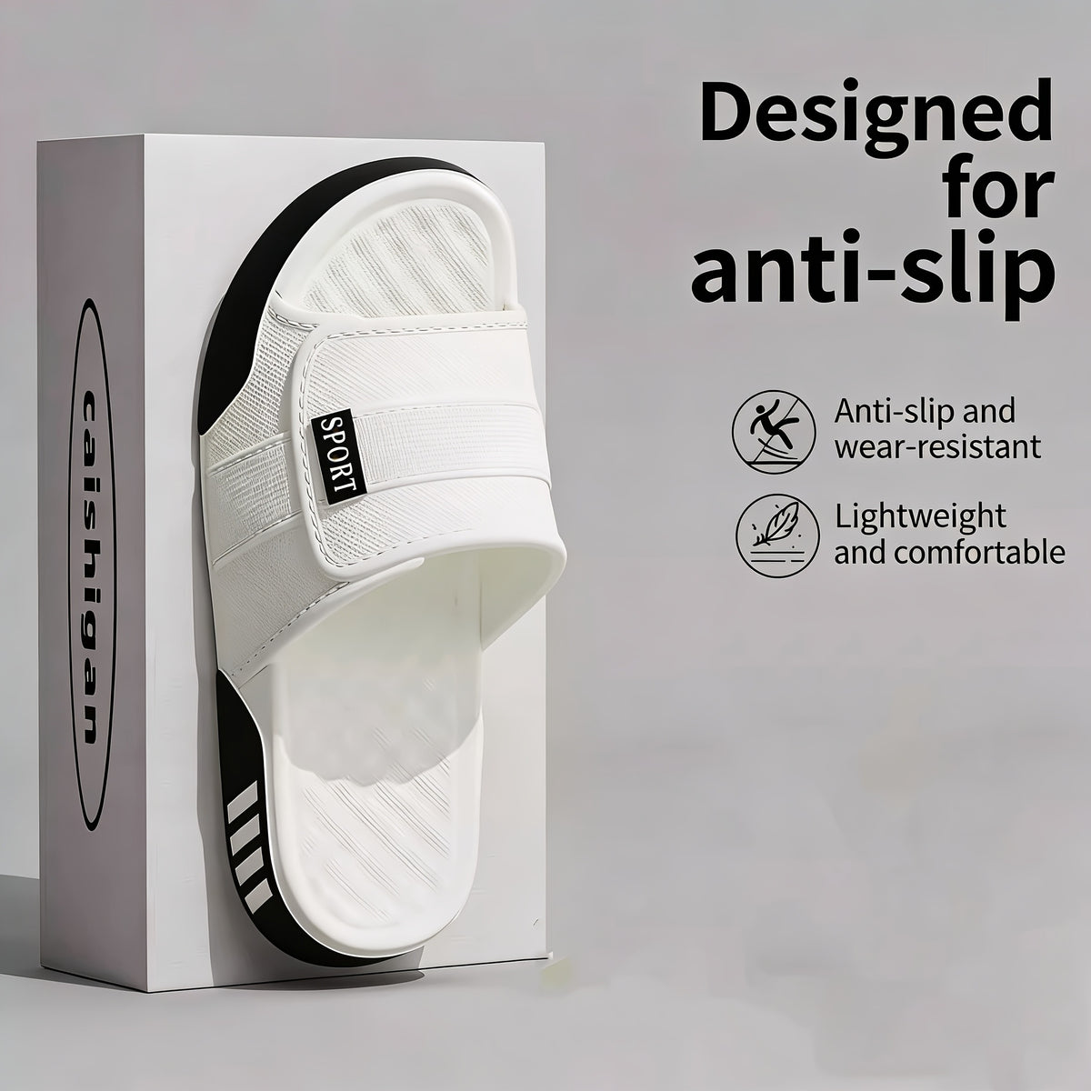 Men's Sporty EVA Cloud Slides with 3cm Non-Slip Sole