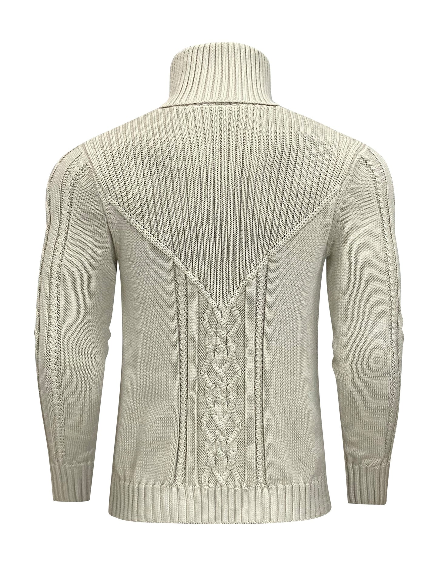 Men'S Casual Winter High Neck Turtleneck Sweater | Black Solid Color, Medium Stretch Fabric, Regular Fit, Hand Wash Only, Sleek Knitwear, Long Sleeve, Rib-Knit Detail