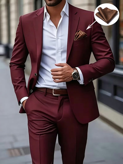 Men's 3-Piece Suit Set for Office & Formal Events