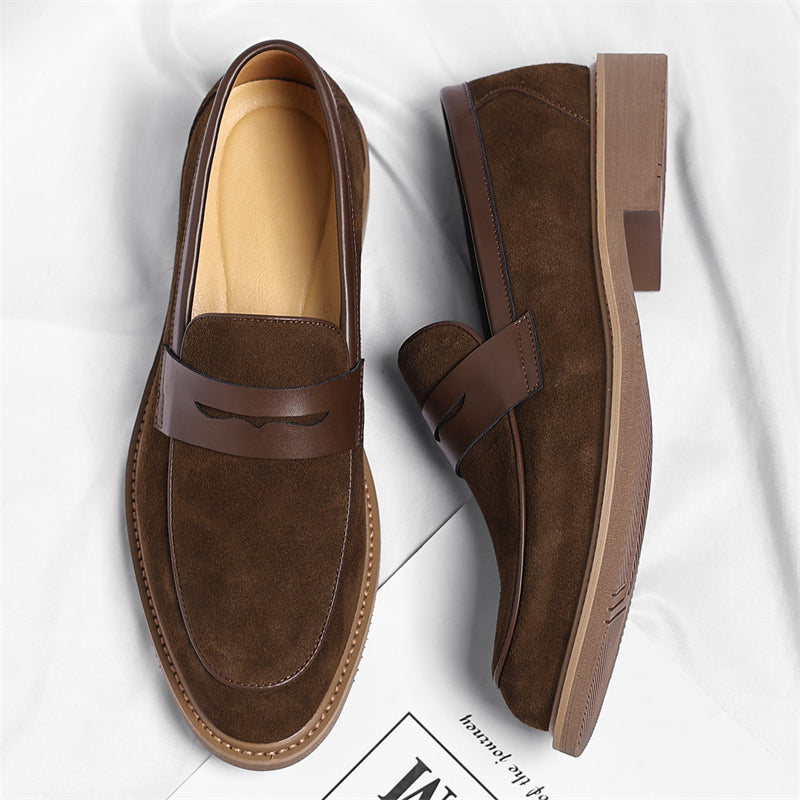 Men's Lift Loafers with Round Toe - British Style Casual Sneakers