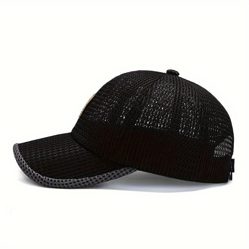2pcs ediko Mesh Cap with Edge, Summer Mesh Baseball Cap for Men, Truck Driver Mesh Cap, Outdoor Sports Running