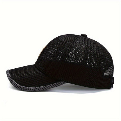 2pcs ediko Mesh Cap with Edge, Summer Mesh Baseball Cap for Men, Truck Driver Mesh Cap, Outdoor Sports Running