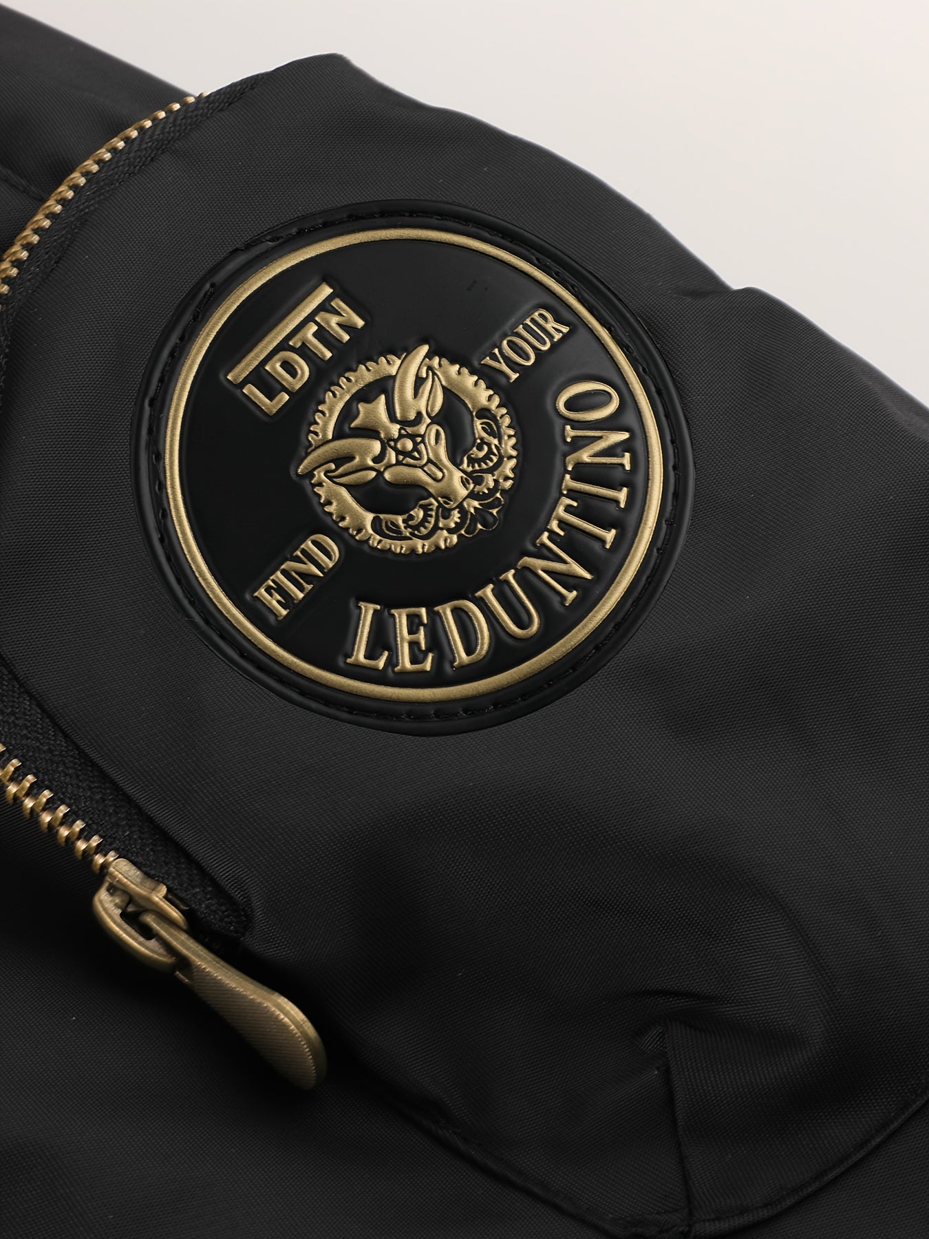 Men's Winter Coat - New Warm Hooded Jacket with Golden Print Accents, Loose Fit Casual Outerwear for Cold Weather, Machine Washable, Thick Comfort Plush Lining