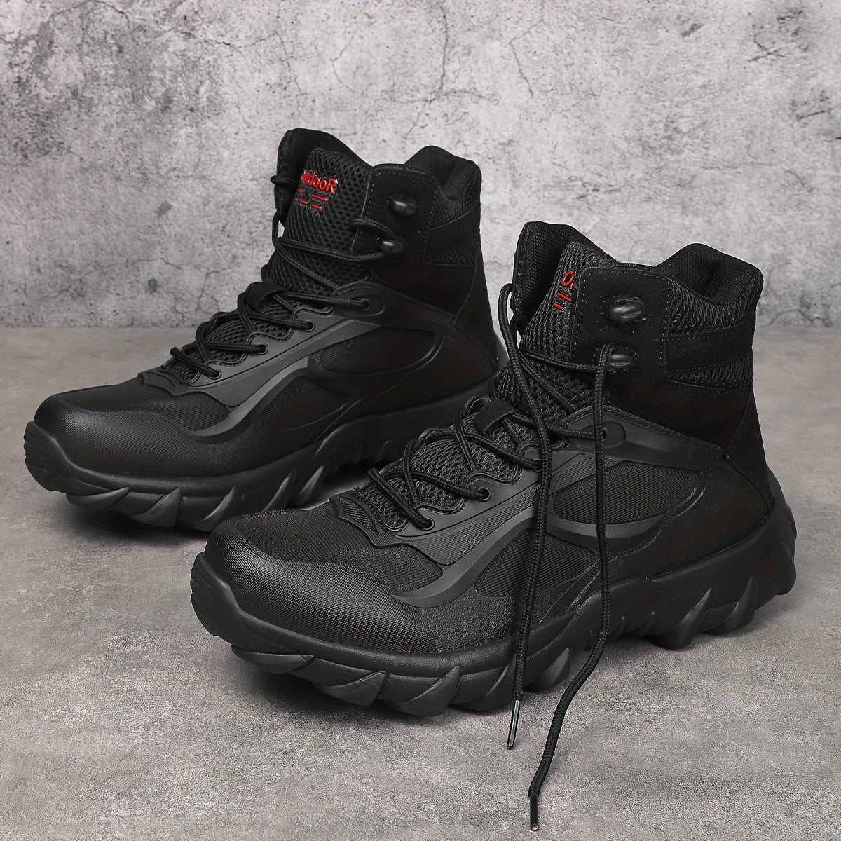 Men's High-Top Outdoor Hiking Boots, Durable All-Season Footwear