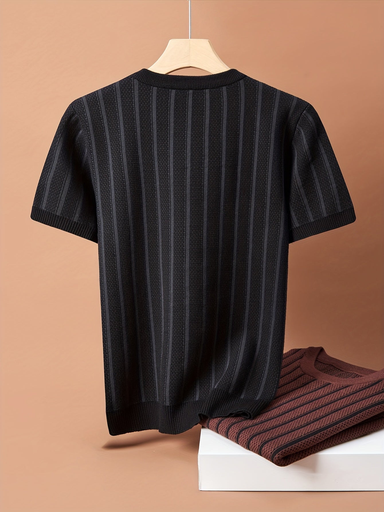 Men's Short-Sleeve Knitted Sweater Crew Neck Fall Winter