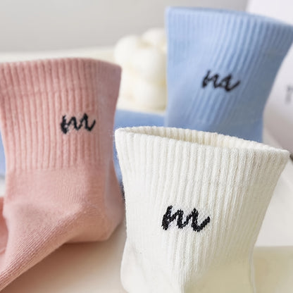 5 Pairs Women's Printed Short Socks in Mixed Colors