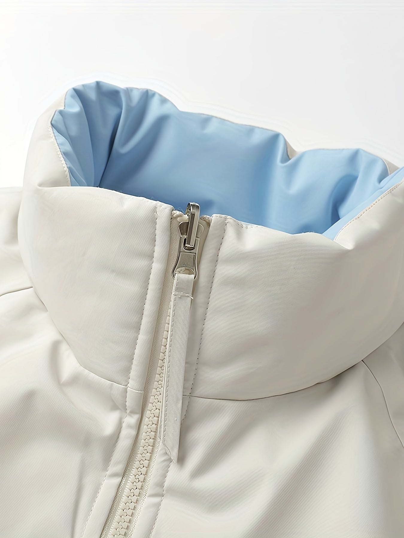 Men'S Double-Sided Winter Jacket - Thickened Stand Collar, Zip-Up Casual Long Sleeve Coat with "MADEASURABLE" & "I CONUT" Branding, Black & White, Regular Fit for Autumn & Winter, Autumn Outerwear, Bold Lettering, Durable Fab