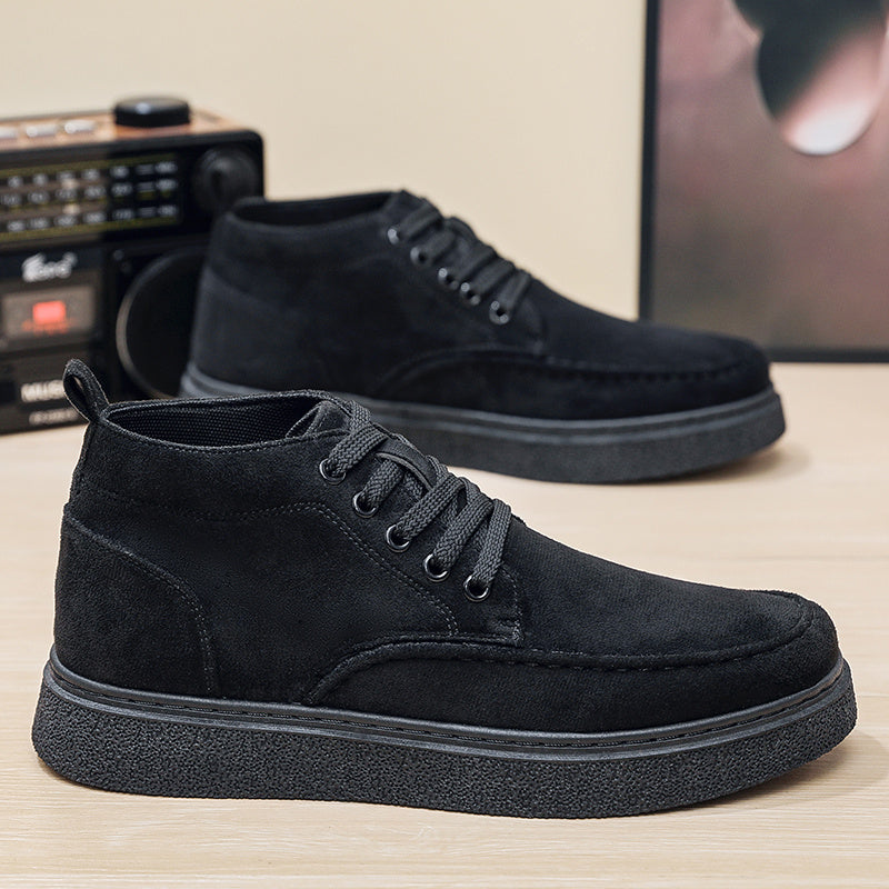 Men's High-Top Casual Ankle Boots, Lightweight PU, All-Season
