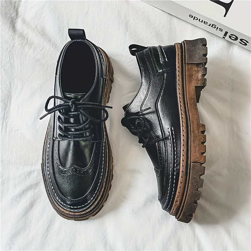 Men's Business Casual Height-Increasing Lace-Up Formal Shoes