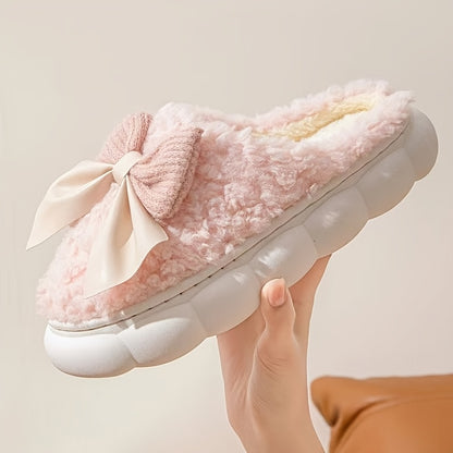 Women’s Plush Slip-On Slippers with Anti-Slip Thickened Soles