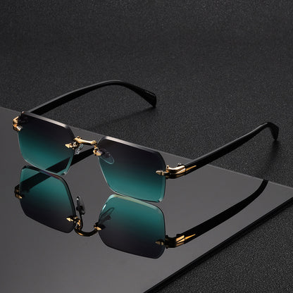 A New Style of Frameless Square Glasses for Men, Featuring a Trendy And Unique Design Suitable for Street Photography.