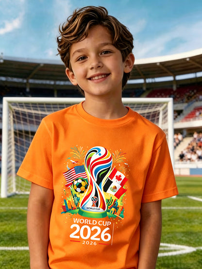 Kids Cotton Fireworks Print T-Shirt for Spring and Summer
