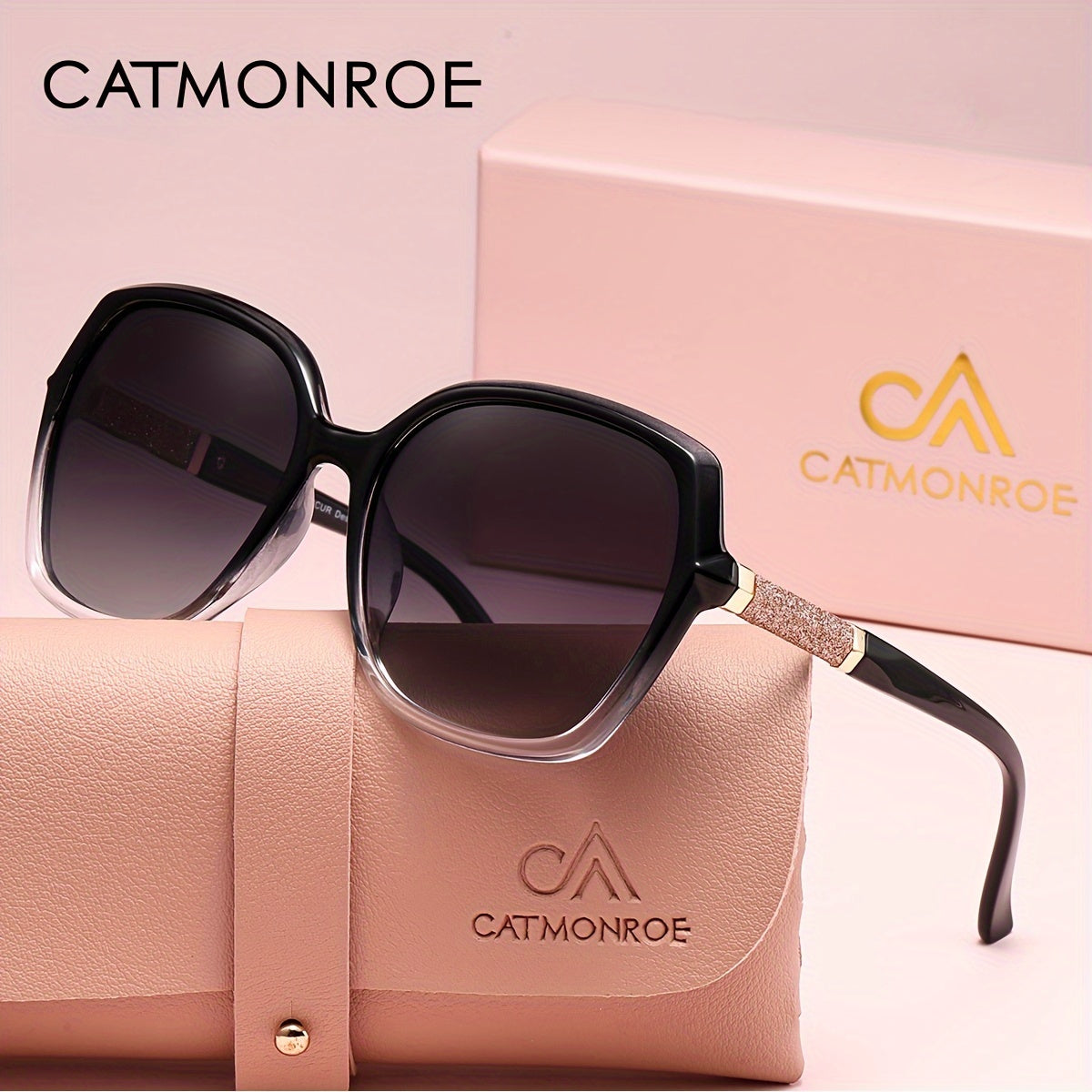 Women’s Polarized UV400 Square Sunglasses with Gradient Lens