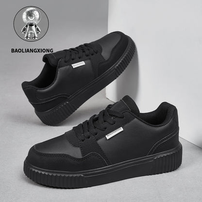 Retro Black Casual Sneakers Thick White EVA Sole Comfortable Fit