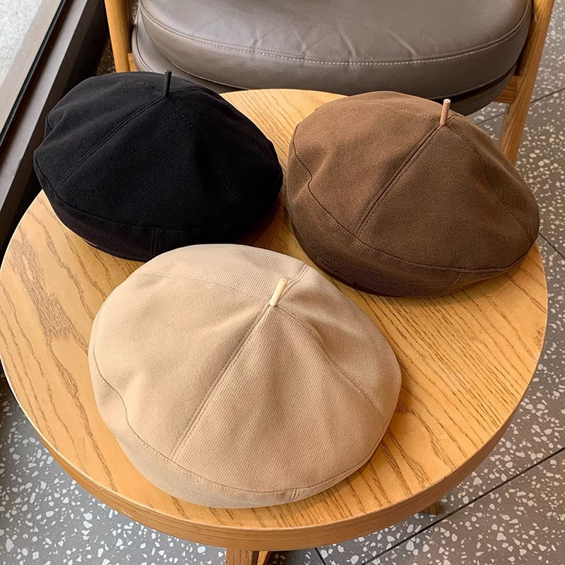 Unisex Lightweight Embroidered Beret Hat for Fall Winter