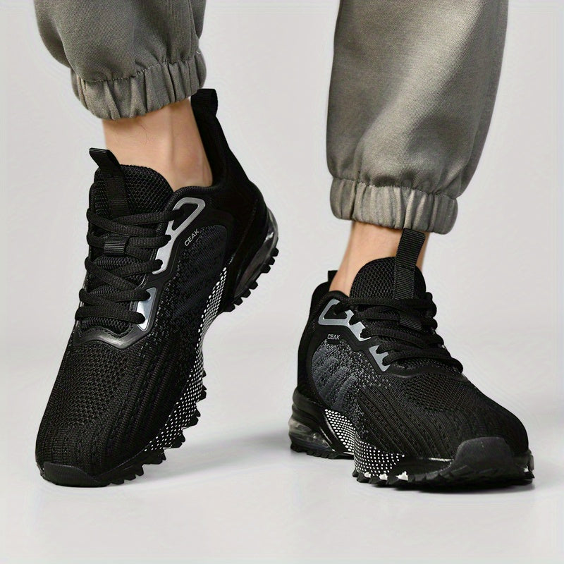 New Hot-Selling Men's Knitted Fabric Upper Sneakers Casual Men's Shoes Air Cushion Shoes - ayq