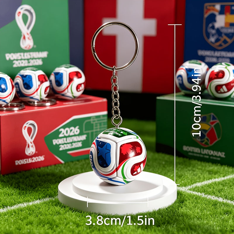 FIFA 2026 USA-Mexico-Canada Soccer Keychain Set - 6/8pcs Zinc Alloy