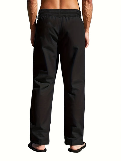 Men's Lightweight Linen Casual Pants with Drawstring Waist