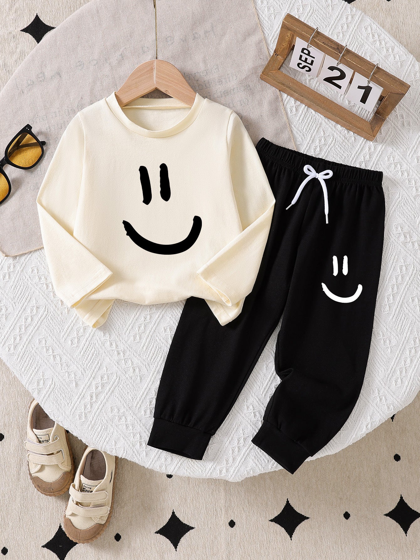 Boys' Casual Cotton Long Sleeve Top & Pants Set for Spring/Fall