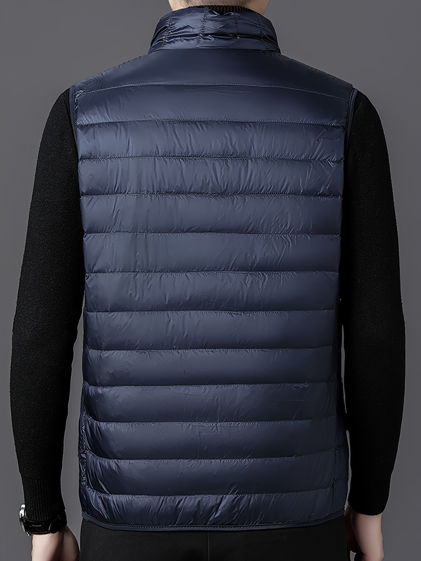 Men's Fashion Solid Color Single Vest, Youth Outdoor Sports Casual Jacket, Men's Spring Autumn Thin Stand Collar Cardigan Vest - ayq