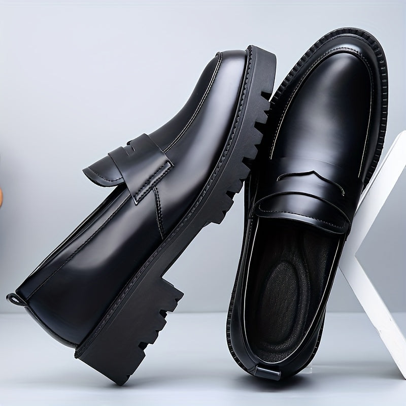 Men's Genuine PU Leather Business Casual Slip-On Shoes