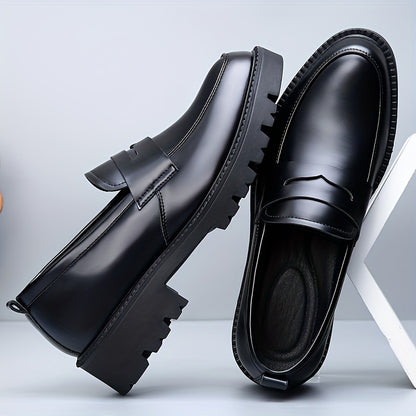 Men's Genuine PU Leather Business Casual Slip-On Shoes