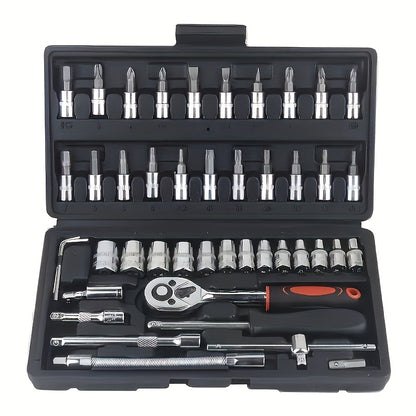 Multifunctional Car Repair Tool Set | High-Hardness Chrome Vanadium Steel, Universally Applicable for Home and Professional Garages, Mechanical Operation