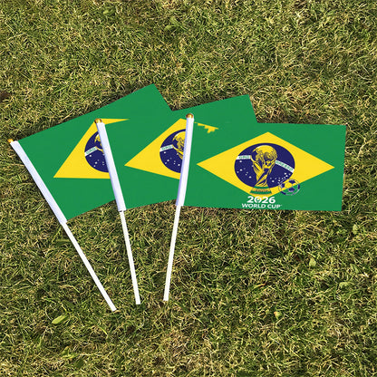 FIFA 2026 World Cup Handheld Flag with Trophy & Soccer Design