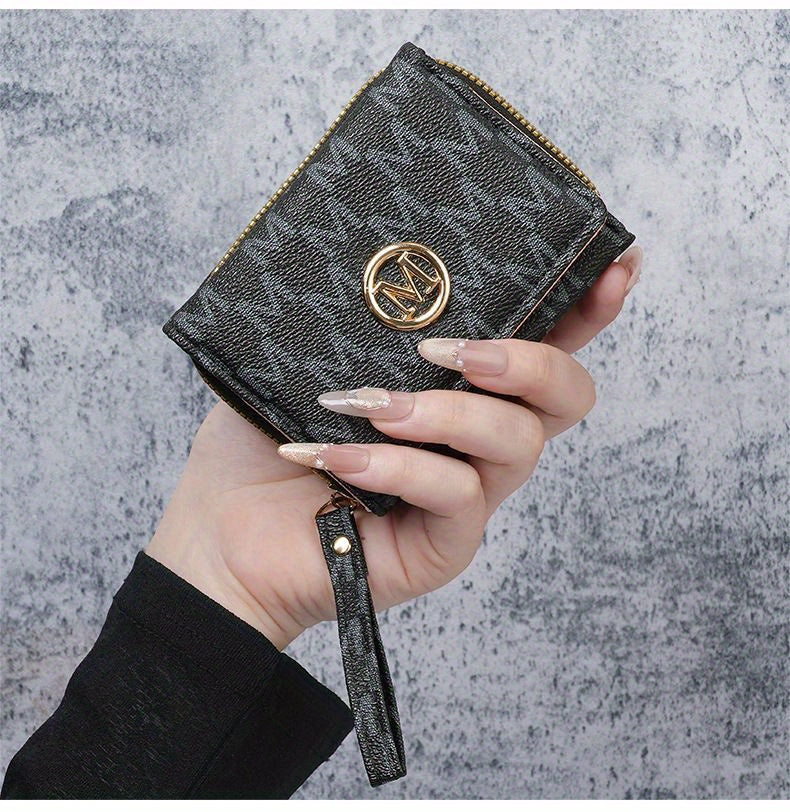 2025 New Women'S Wallet Short Style European and American PU High-end Coin Purse Printed Multi-card Slot Small Wallet Money Clip Card Holder