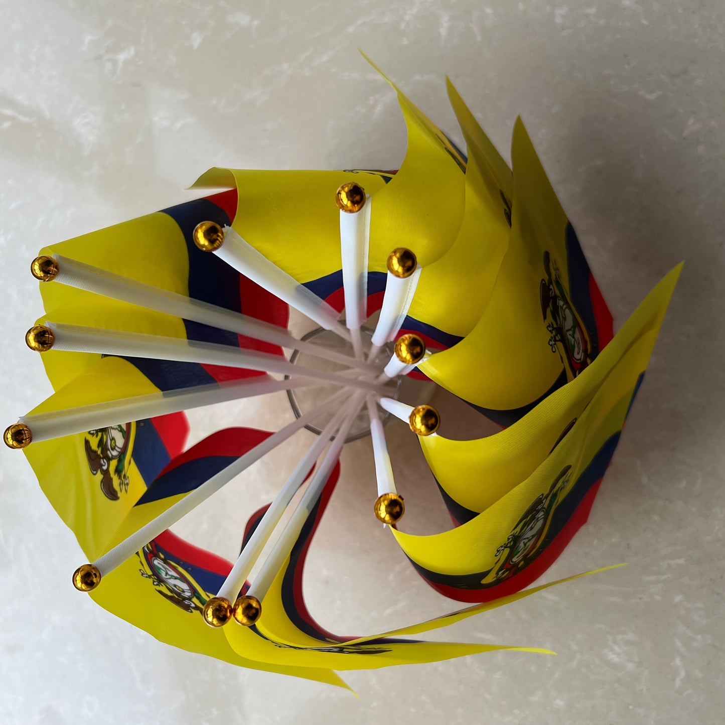 Ecuadorian Mini Handheld Flags, Polyester Small Flags with Rods