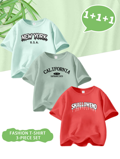 Baby Boys' Casual Long Sleeve T-Shirts with Letter Prints, Spring/Summ - ayq