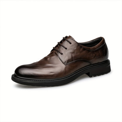 Men's Handmade Leather Derby Shoes Business Formal Low Top