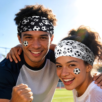 Unisex Elastic Soccer Print Headband for Training & Casual Wear