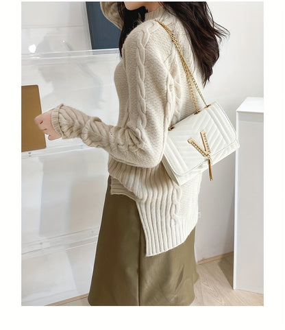 Women's Crossbody Bag, Quilted Purse with Sparkling Rhinestones in for Daily Casual Use