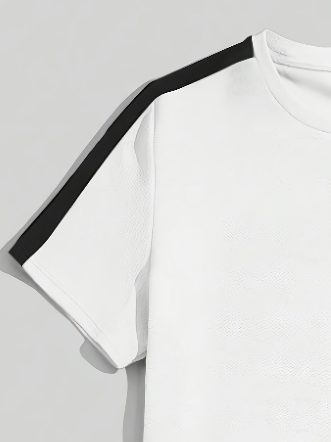 Men's Summer Casual Sportswear Set: Round Neck T-Shirt and Drawstring Pants, Fashionable Spliced Jacquard Breathable Quick-Dry Top and Bottom Outfit